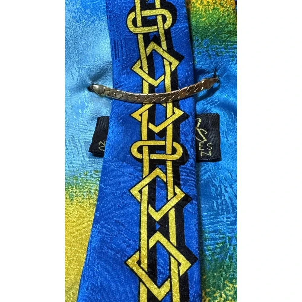 Rush Limbaugh‎ No Boundaries Vintage Silk Tie Colorful Geometric Pattern Mens